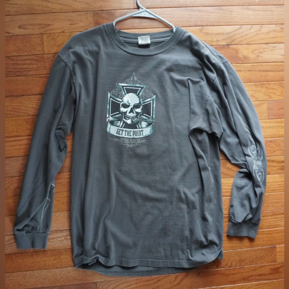 Harley-Davidson Dark Gray Skull Graphic Long Sleeve Tee